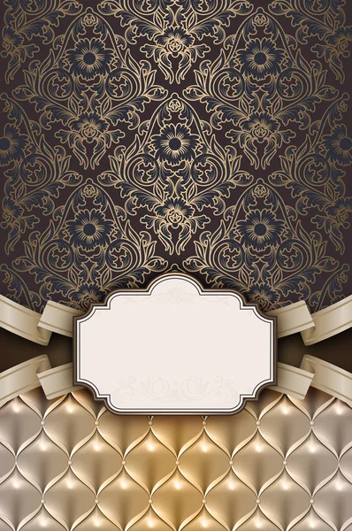 Vintage sfondo decorativo con ornamento floreale e nastro . — Foto Stock