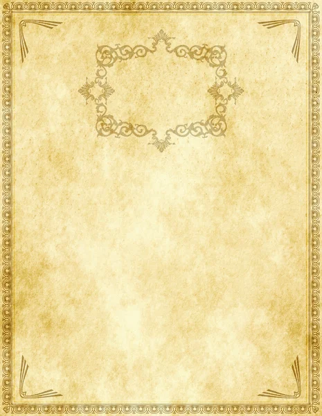 Old paper backdrop with old-fashioned decorative border. — Stock Photo, Image