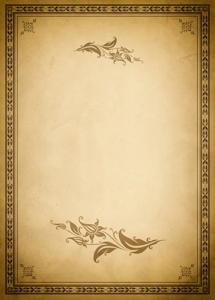 Old paper background with decorative border. Stock Photo