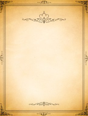 Eski kağıt zemin ile dekoratif vintage kenarlık.