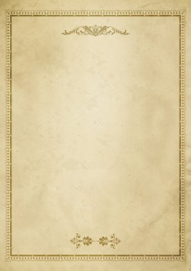 Eski kağıt zemin ile Dekoratif kenarlık.
