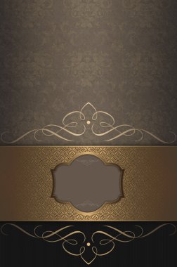 Çiçek desenleri ve çerçeve ile antika arka plan.