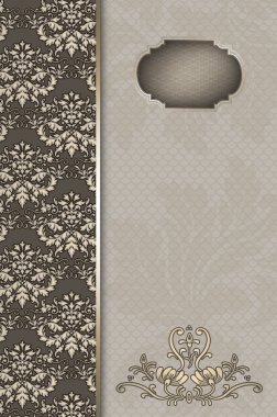 Çiçek desenleri ve çerçeve ile antika arka plan.