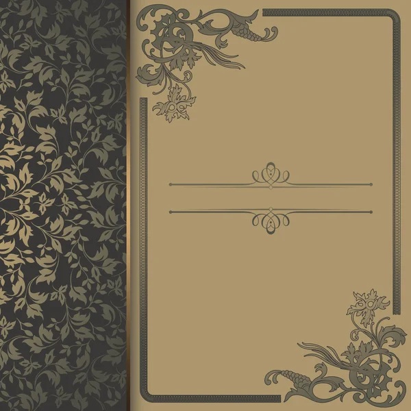 Vintage background with decorative patterns and frame. — Stock Photo, Image