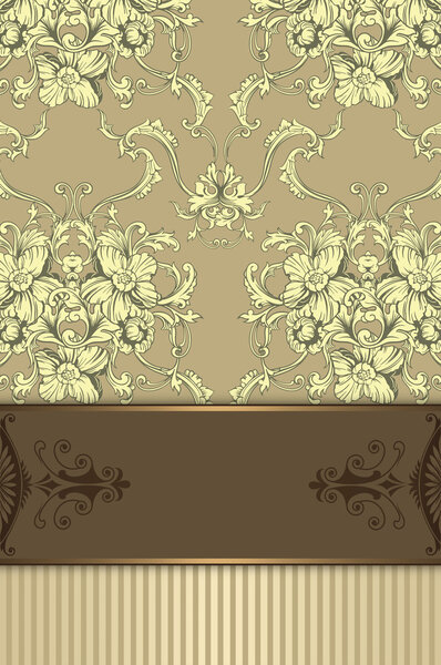 Decorative background with floral patterns.