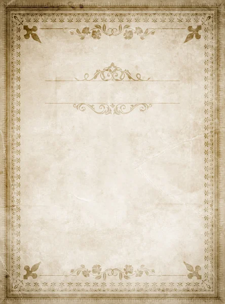 Old paper background with decorative border. — Stock Photo, Image