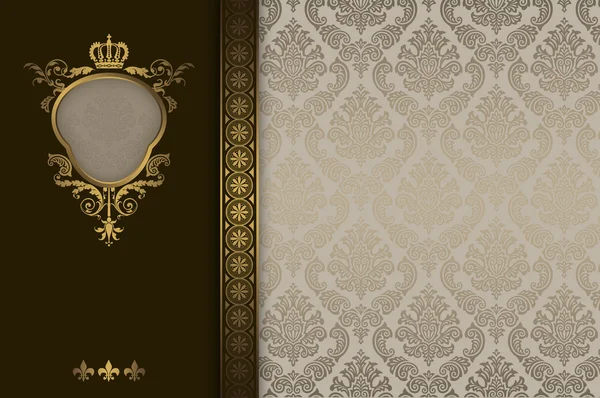 Decorative vintage background with gold frame. — Stock Photo, Image