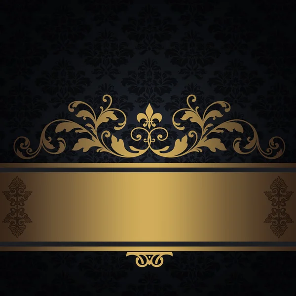 Black vintage background with gold border. — Stock Photo, Image