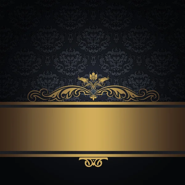 Black vintage background with gold border. — Stock Photo, Image