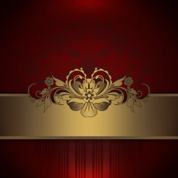 Decorative background with gold floral border. — Stock Photo, Image