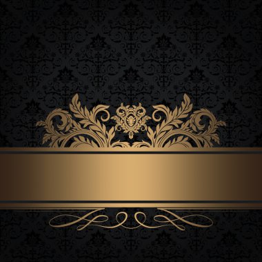 Dekoratif arka plan siyah ve altın.