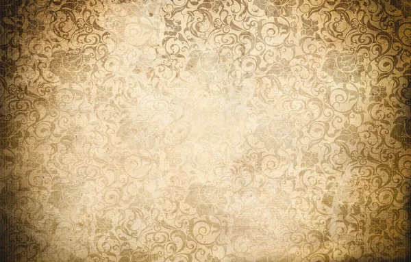 Old dirty and spotty paper background with ornament. — Stock Photo, Image