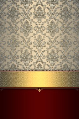 Zarif altın kenarlıklı dekoratif arka plan.