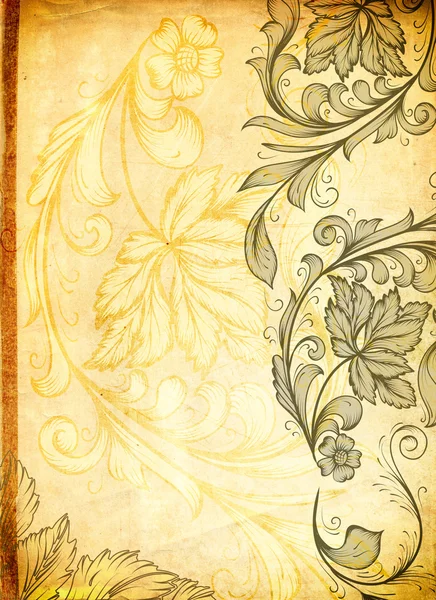 Old paper background with floral patterns. — Stock Photo, Image