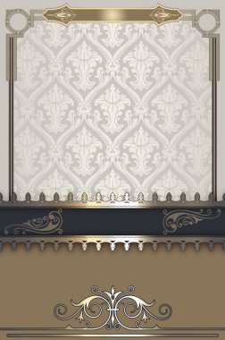 Çerçeve ve Dekoratif kenarlık ile antika arka plan.