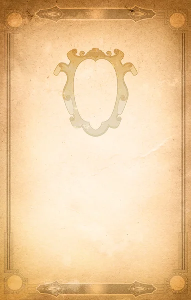Old dirty paper background with vintage border and frame. — Stock Photo, Image