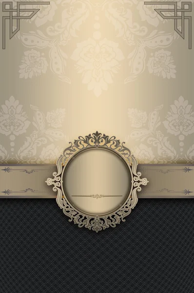 Dekorativer Hintergrund mit elegantem Rahmen und Mustern. — Stockfoto