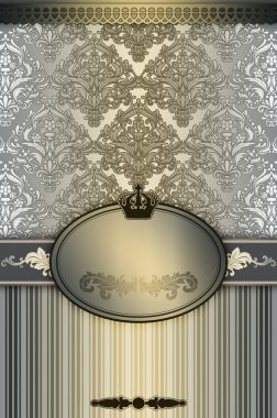 Dekoratif desen ve çerçeve ile süslü arka plan.