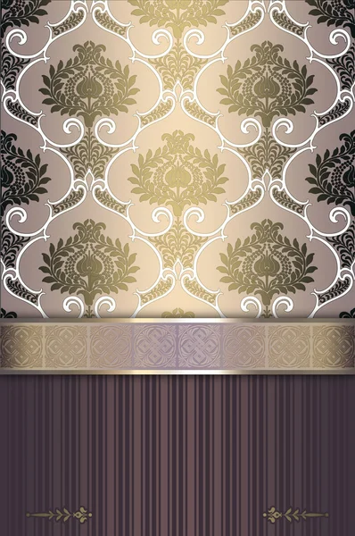 Dekorativer Hintergrund mit elegantem floralen Ornament und Bordüre. — Stockfoto