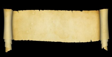 Siyah arka plan üzerine antika kaydırma.