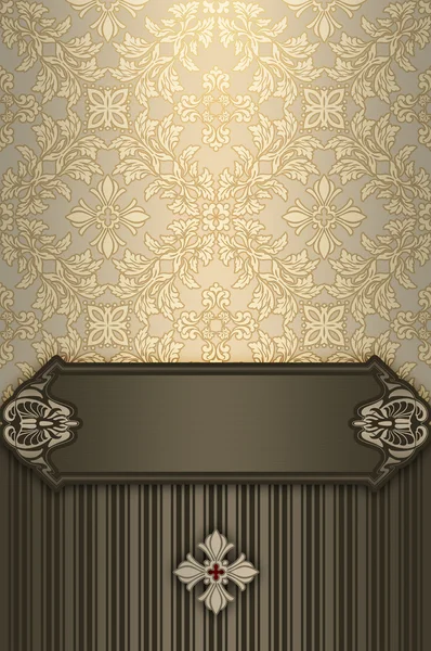Arrière-plan floral orné et cadre décoratif . — Photo