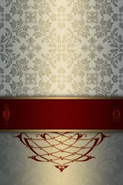 Çiçek desenleri ve zarif kenarlıklı dekoratif arka plan.