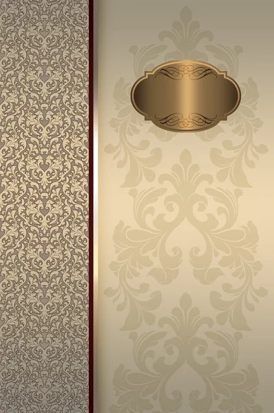Dekorativer Hintergrund mit Goldrahmen und Mustern. — Stockfoto