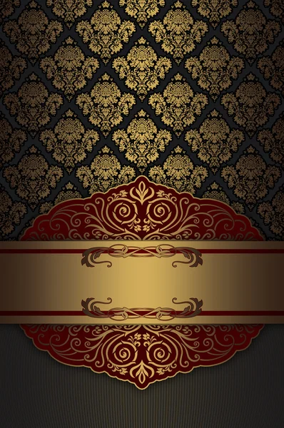 Gold vintage background with old-fashioned patterns. — Stock Photo, Image