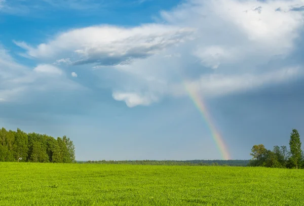 虹が畑を越えて — ストック写真