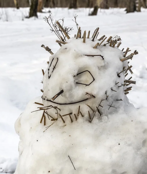 Забавный снеговик — стоковое фото