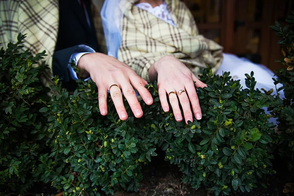 Die Hände, frisch verheiratet — Stockfoto