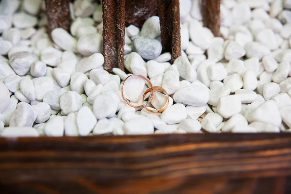 Wedding ring on the stone — Stock Photo, Image