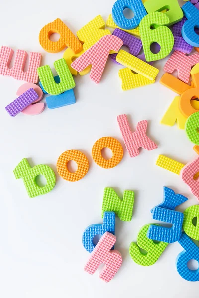 Flerfärgade Bokstäver Letters Study Children Kindergarten School Fluted Letters Bokstavsordning — Stockfoto