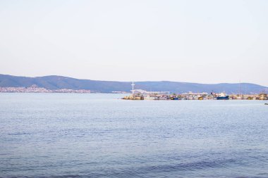 Bulgaristan 'ın Nessebar kentinin Panorama' sı. Nessebar eski bir kasabadır..