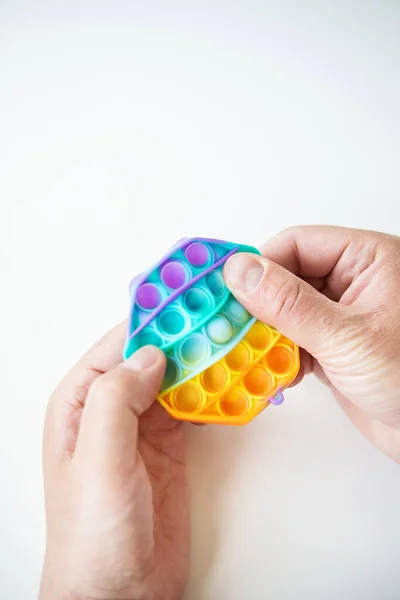 Most Fashionable Sensory Toy Popular Fashion Silicone Colorful Stress Hexagonal — Fotografia de Stock