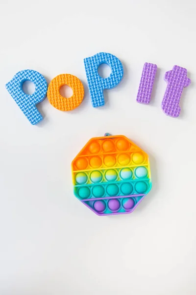 Pop Lettering Most Fashionable Sensory Toy Popular Fashionable Silicone Colorful — Stock Photo, Image