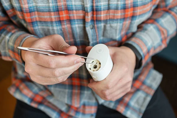 Pulizia Dei Denti Irrigatore Riparazione Domestica Protezione Della Carie Igiene — Foto Stock