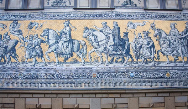 Furstenzug is a giant mural decorates the wall — Stock Photo, Image