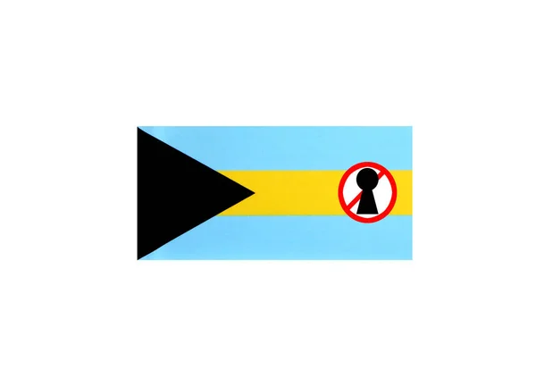 Bandera Con Una Advertencia Bloqueo Bahamas — Foto de Stock
