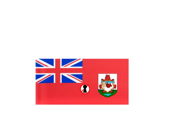 Bandiera Con Avviso Blocco Bermuda — Foto Stock
