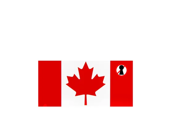 Flag Lockdown Warning Canada — Stock Photo, Image