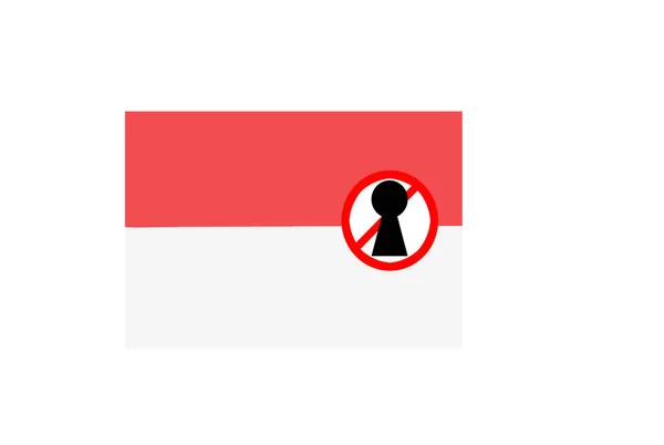 Флаг Предупреждением Блокировке Indonesia — стоковое фото