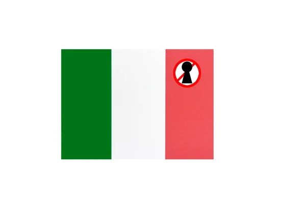 Σημαία Προειδοποίηση Κλειδώματος Της Ιταλιασ — Φωτογραφία Αρχείου