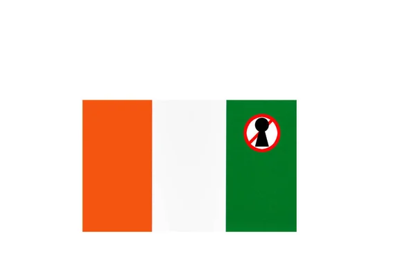 Flagge Mit Einer Warnung Vor Der Ivory Coast — Stockfoto