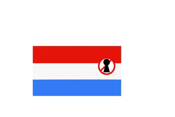 Σημαία Προειδοποίηση Κλειδώματος Του Λουξεμβουργου — Φωτογραφία Αρχείου