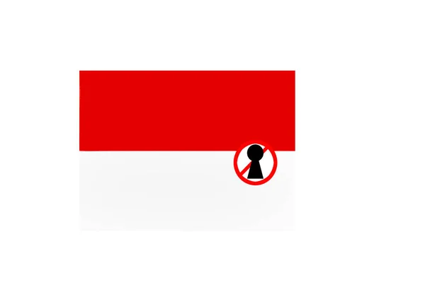 Bandeira Com Aviso Bloqueio Monaco — Fotografia de Stock