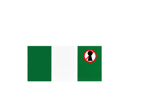 Vlag Met Een Afsluitwaarschuwing Voor Nigeria — Stockfoto