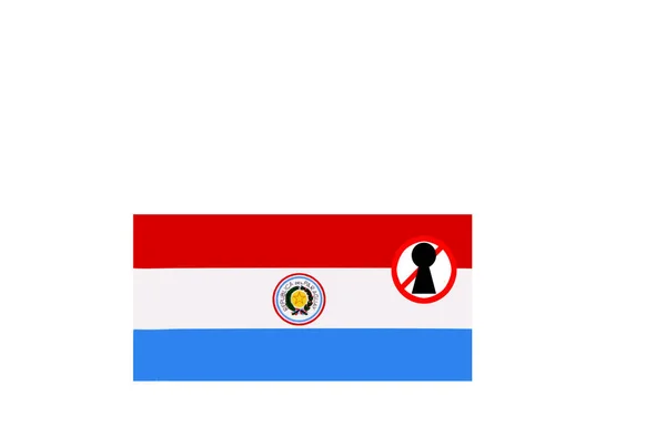 Σημαία Προειδοποίηση Κλειδώματος Της Papua New Guinea — Φωτογραφία Αρχείου
