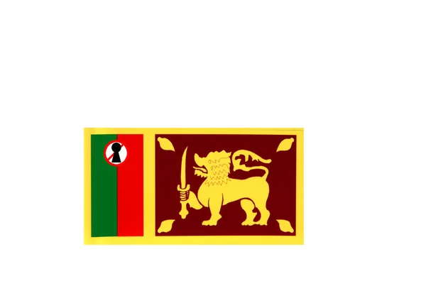 Sri Lanka Nın Tecrit Uyarısı Içeren Bayrak — Stok fotoğraf