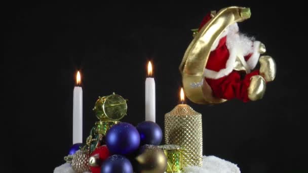 Candele accese e Natale — Video Stock